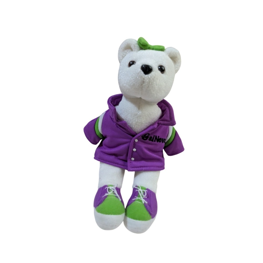 Frontier Designs 2003 Bowling Polar Bear Plush Purple Shirt Green Shoes 9 Inch